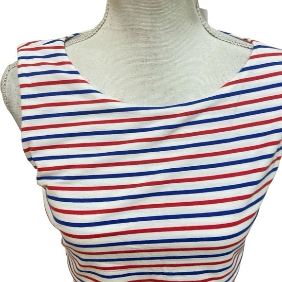 NWT J McLaughlin modal stretch cotton striped layers sleeveless dress sz medium - Picture 5 of 11